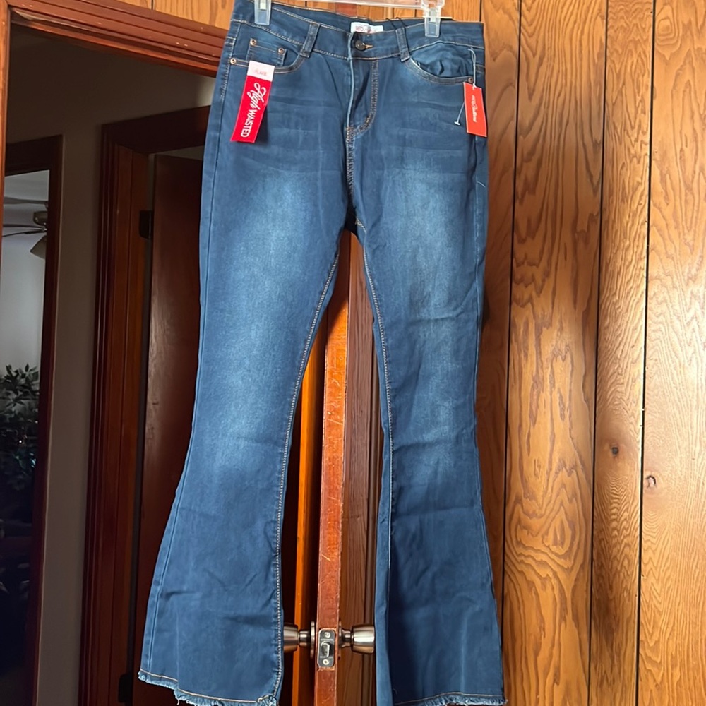Red Bottoms High Waisted Flare Jeans -15